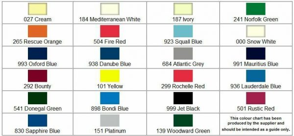 International Toplac Yacht/Boat Gloss Enamel Paint Chart