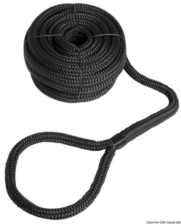 Mooring Line with Eye Black 12 mm x 7 m