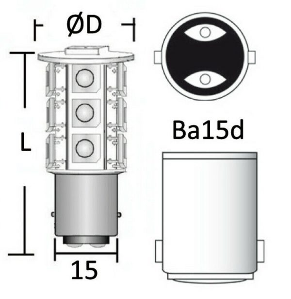 LED Bulb 12/24 V BA15D 4 W 400 lm - Image 2