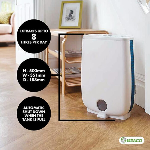 MEACO DD8 JUNIOR DEHUMIDIFIER for Yachts and Caravans - Image 3